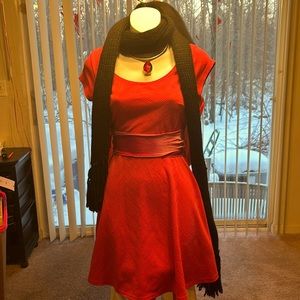 Pink Skater Dress. Diamond Back. Short Flow.